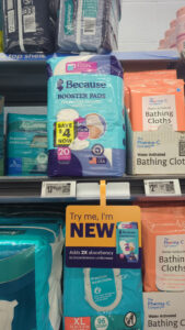 Survey partnered with Because at CVS. Facing example showing product fronting. 
