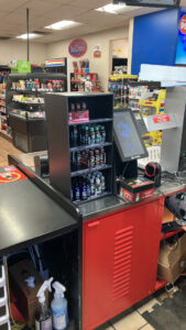 Survey partnered with Max Distributing at Circle K. POS display example.  