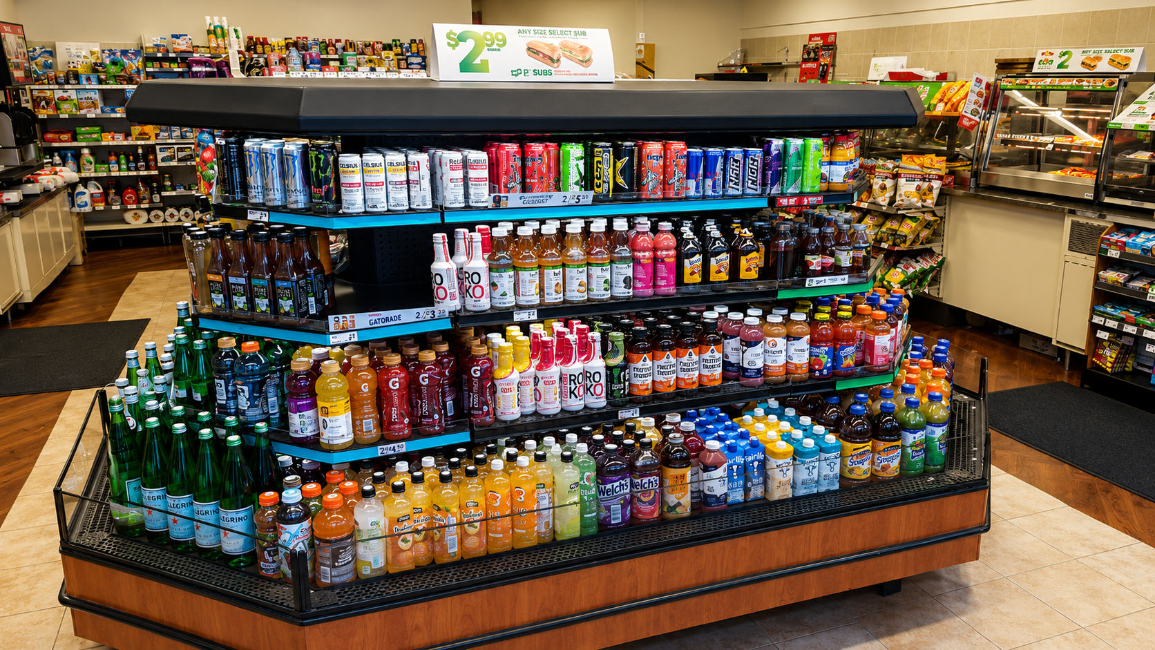 Photo taken by Survey rep on the beverage aisle at 7-eleven