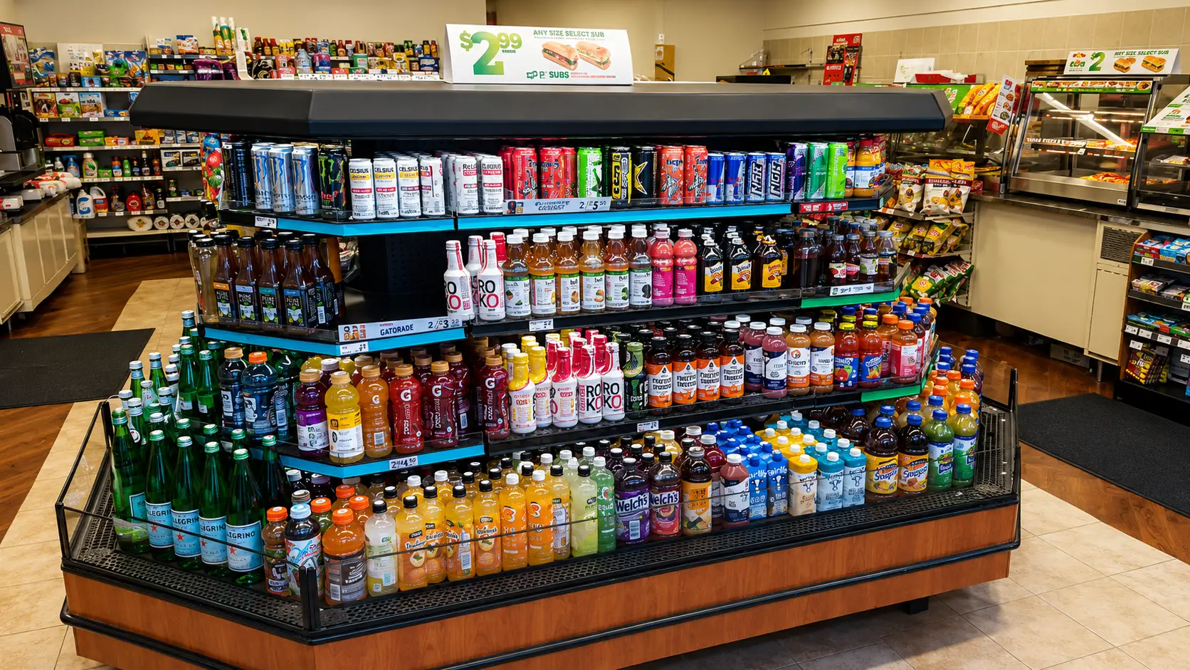 Photo taken by Survey rep on the beverage aisle at 7-eleven